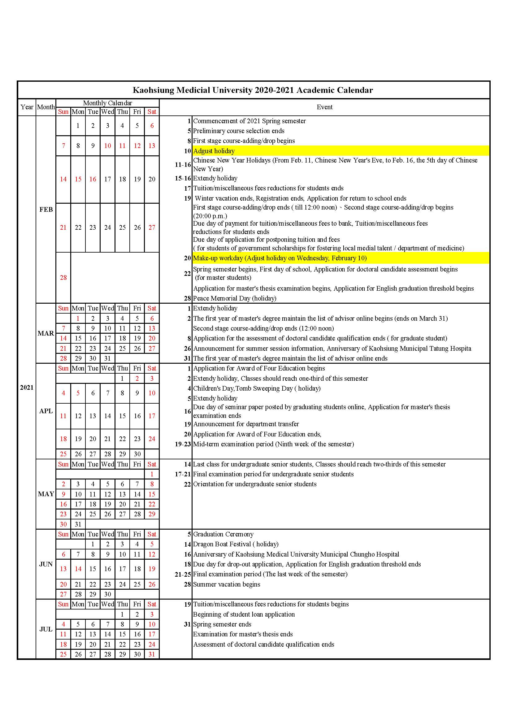 109學年度全校行事曆英文修訂版 頁面 2
